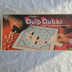 Vintage 1981 Scrabble Quip Qubes Cross Sentence Board Game Selchow & Righter.